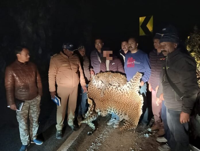 उत्तरकाशी पुलिस ने तेंदुए की खाल के साथ तस्कर को किया गिरफ्तार