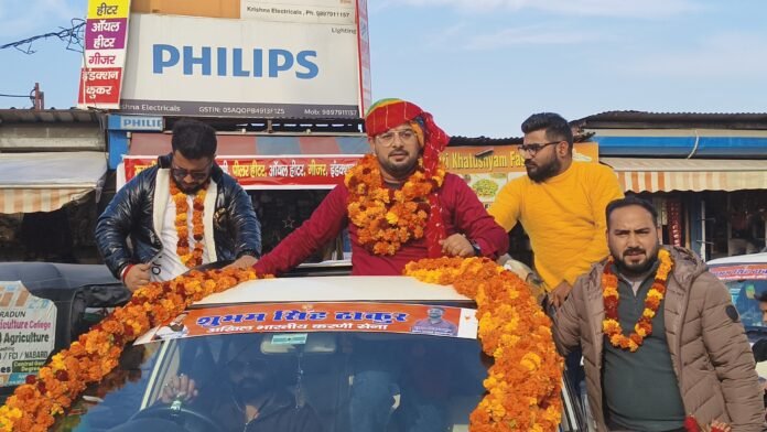 शुभम सिंह ठाकुर का करणी सेना का राष्ट्रीय महामंत्री बनने पर राजधानी देहरादून में भव्य स्वागत