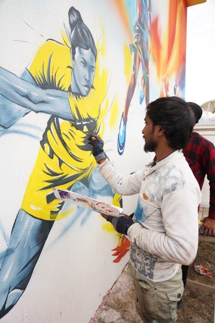 राष्ट्रीय खेलों के लिए उत्तराखण्ड की संस्कृति की कलाकृति को आयोजन स्थलों की दीवारों पर उकेरा जा रहा है – रेखा आर्या