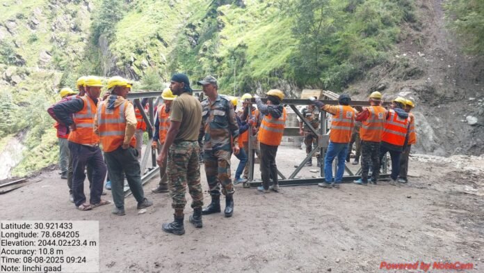 गंगोत्री राष्ट्रीय राजमार्ग पर वैली ब्रिज निर्माण तेज, आपदा प्रभावित मार्ग बहाली की कवायद जारी