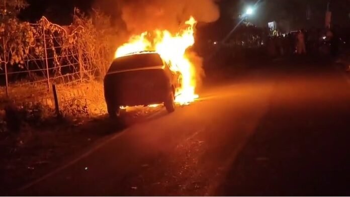 देहरादून के कंडोली में चलती कार में लगी आग, बाल-बाल बचे सवार