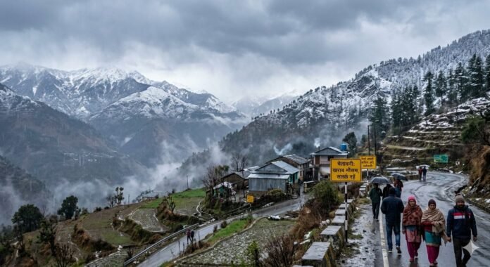 बारिश-बर्फबारी से कांपा उत्तराखंड। तापमान में गिरावट, पर्वतीय जिलों में येलो अलर्ट